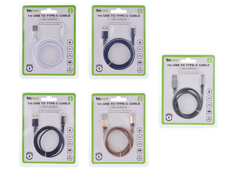 TECNO SHOP Cavo dati USB - USB Typce C 1 m flat Tekmee